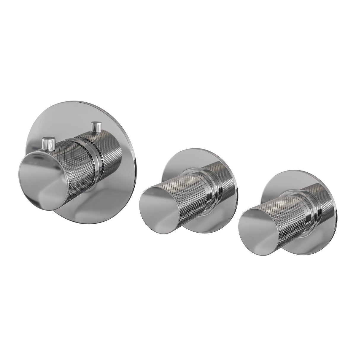 Brauer Carving inbouwthermostaat en 2 stopkranen met in- en afbouwdelen chroom