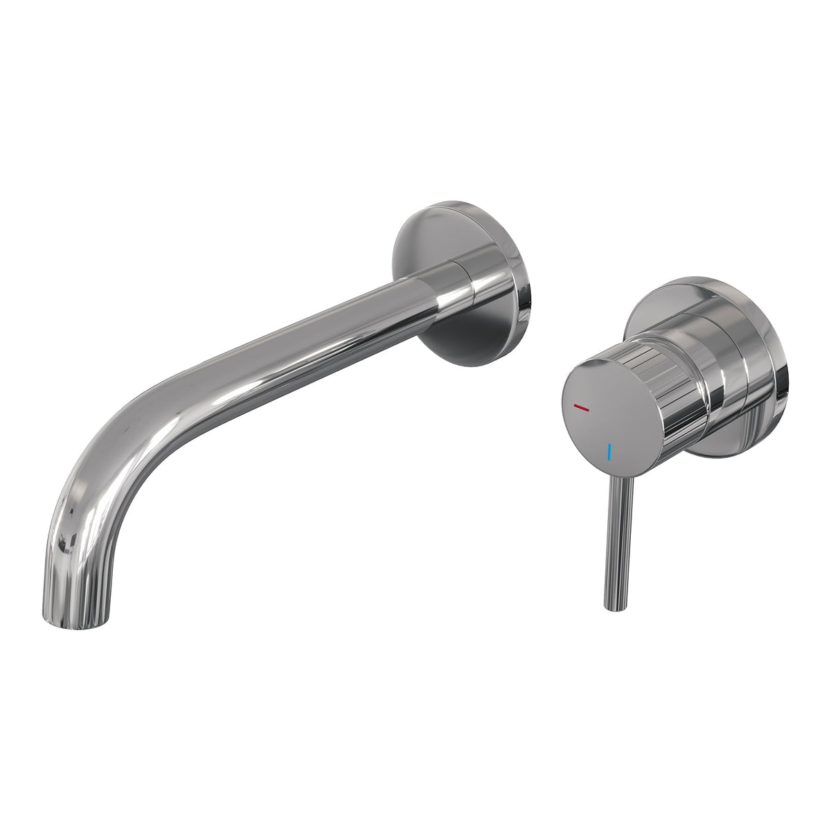 Brauer Stripe inbouw wastafelkraan - gebogen uitloop - rozetten - hendel 1 rechts - chroom