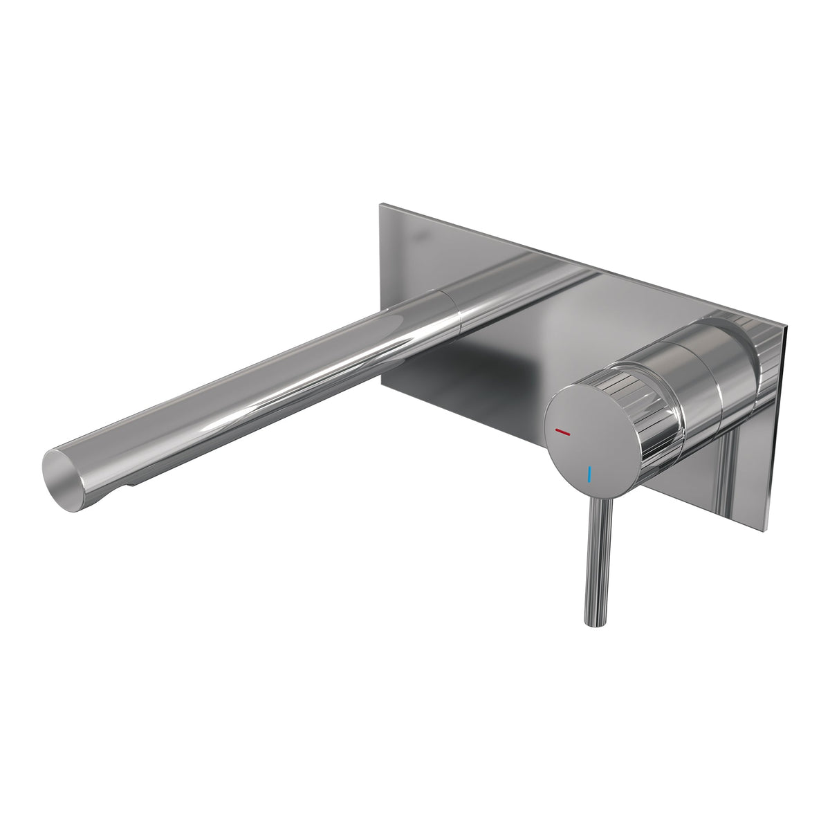 Brauer Stripe inbouw wastafelkraan - rechte uitloop - achterplaat - hendel 1 rechts - chroom