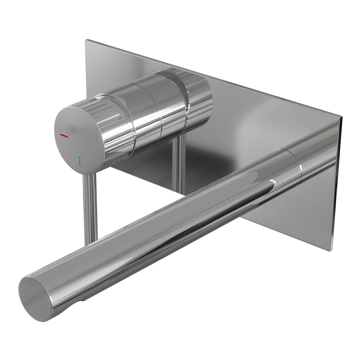 Brauer Stripe inbouw wastafelkraan - rechte uitloop - achterplaat - hendel 1 links - chroom