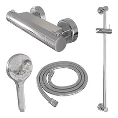 Brauer Stripe opbouw glijstangset - 3-standen handdouche - chroom