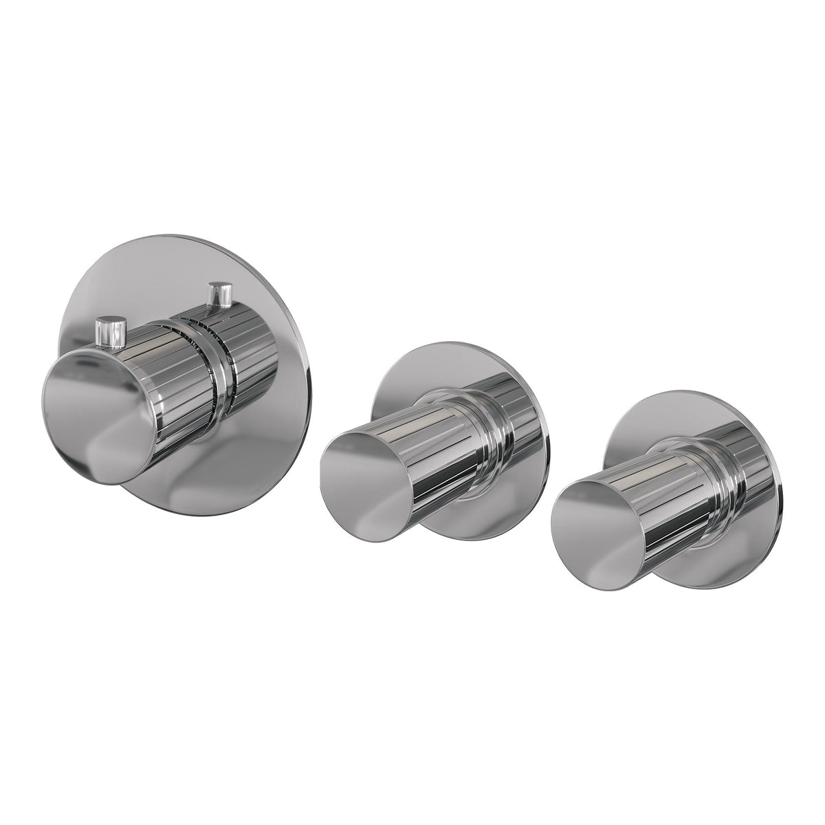Brauer Stripe inbouwthermostaat met 2 stopkranen - chroom