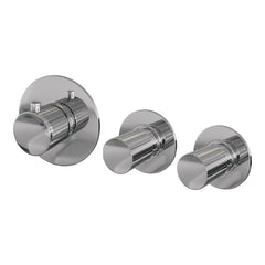Brauer Stripe inbouwthermostaat met 2 stopkranen - chroom