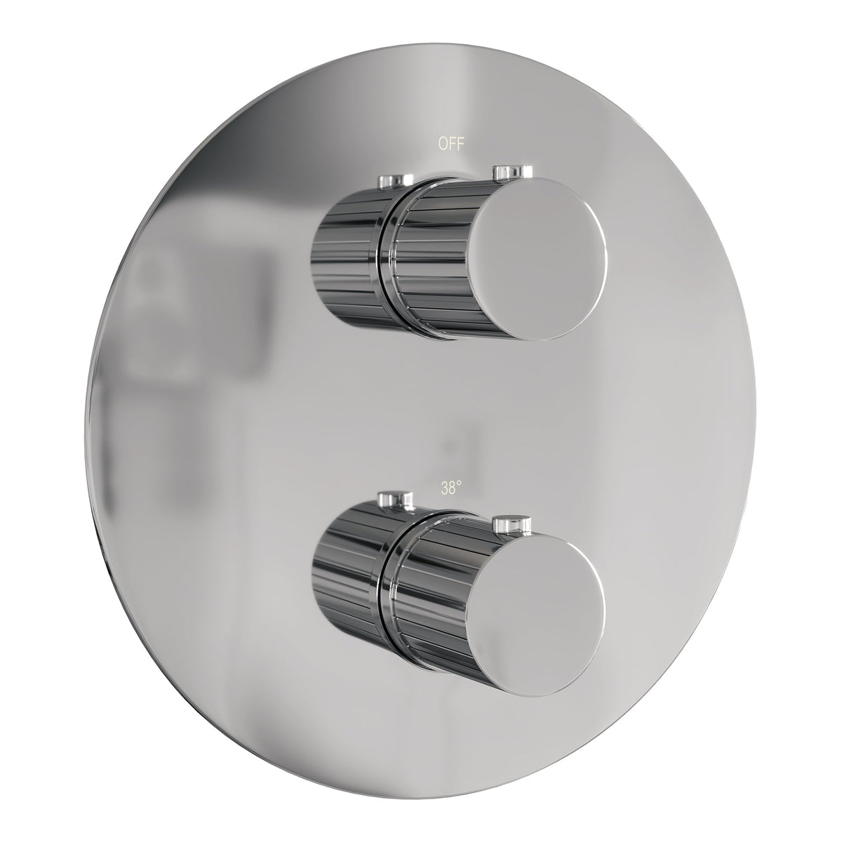 Brauer Stripe 3-weg inbouwthermostaat rond - chroom