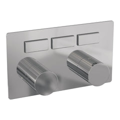 Brauer Stripe 3-weg inbouwthermostaat met drukknoppen - chroom