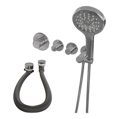 Brauer Stripe inbouw badthermostaat met badvulcombinatie - 3-standen handdouche - chroom