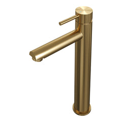 Brauer Stripe wastafelkraan verhoogd - Geborsteld Goud PVD