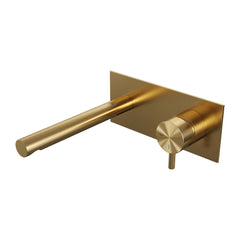 Brauer Edition inbouw wastafelkraan - rechte uitloop - achterplaat - hendel rechts - Geborsteld Gunmetal PVD - 5-GM-004-S5