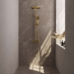 Brauer Gold Edition stortdoucheset - hoofddouche 30cm - ronde handdouche - Geborsteld Goud PVD -  5-GG-007-4