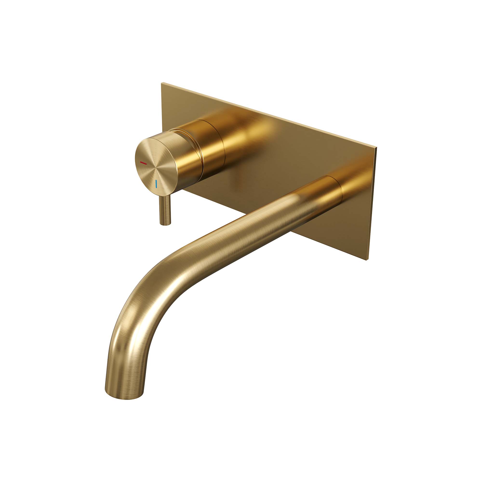 Brauer Edition inbouw wastafelkraan - gebogen uitloop - achterplaat - hendel links - chroom - 5-CE-083-B5