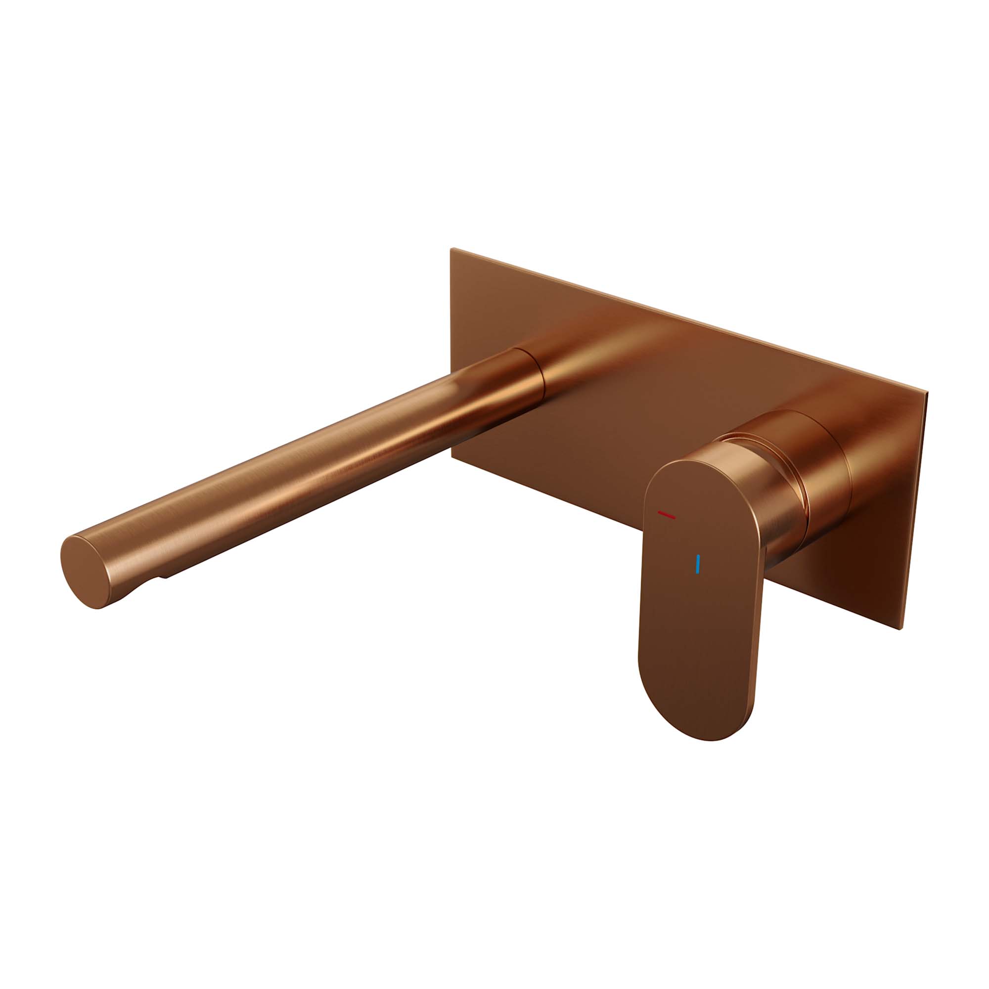 Brauer Edition inbouw wastafelkraan - rechte uitloop - achterplaat - hendel rechts - Geborsteld Goud PVD - 5-GG-004-S3
