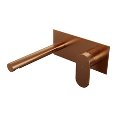 Brauer Edition inbouw wastafelkraan - rechte uitloop - achterplaat - hendel rechts - Geborsteld Goud PVD - 5-GG-004-S3