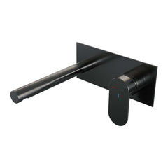 Brauer Edition inbouw wastafelkraan - rechte uitloop - achterplaat - hendel rechts - Geborsteld Gunmetal PVD -  5-GM-083-S3