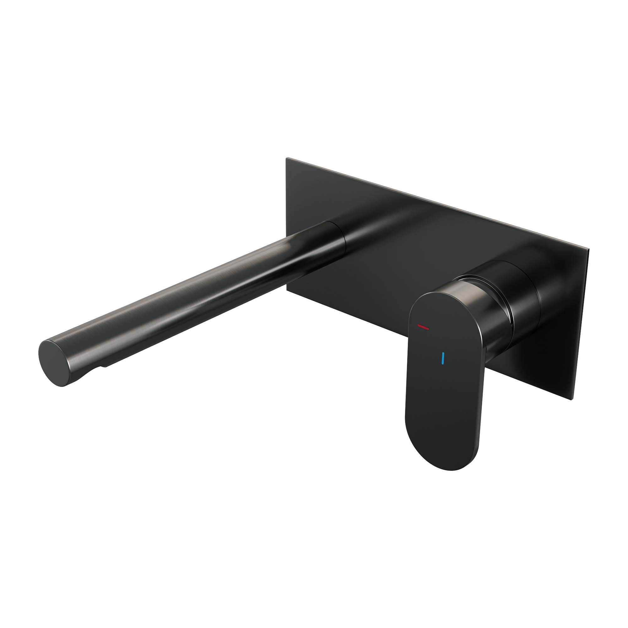 Brauer Edition inbouw wastafelkraan - rechte uitloop - achterplaat - hendel rechts - Geborsteld Goud PVD - 5-GG-004-S3