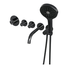 Brauer Gunmetal Edition inbouw badthermostaat met uitloop - 3-standen handdouche - Geborsteld Gunmetal PVD -  5-GM-023