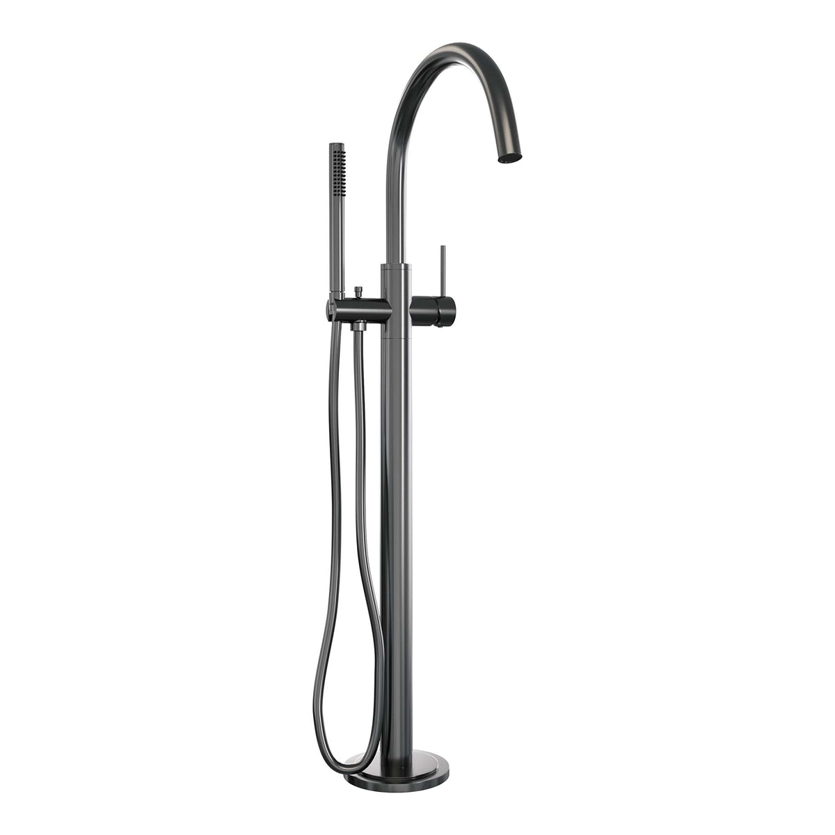 Brauer Edition vrijstaande badkraan - staafhanddouche - Geborsteld Gunmetal PVD