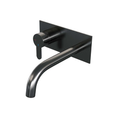 Brauer Edition inbouw wastafelkraan - gebogen uitloop - achterplaat - hendel links - chroom - 5-CE-083-B4