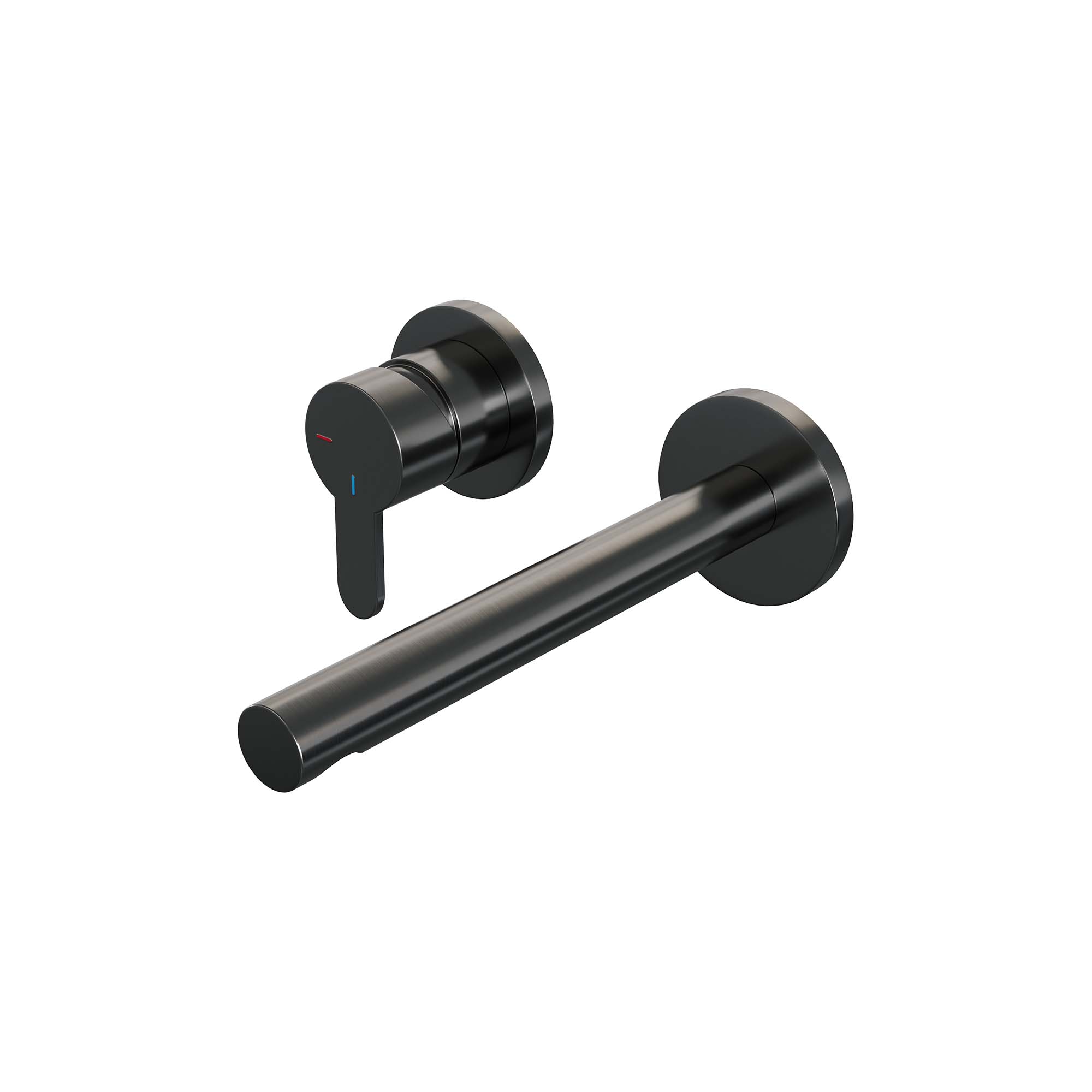 Brauer Edition inbouw wastafelkraan - rechte uitloop - rozetten - hendel links - Mat Zwart - 5-S-083-S4-65