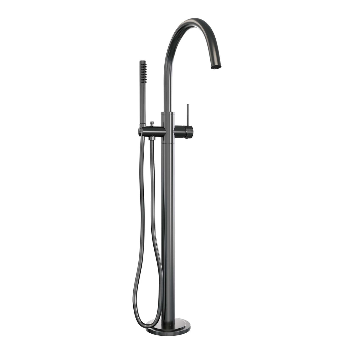 Brauer Carving vrijstaande badmengkraan met staafhanddouche Geborsteld Gunmetal PVD