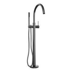 Brauer Carving vrijstaande badmengkraan met staafhanddouche Geborsteld Gunmetal PVD