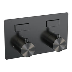 Brauer Edition 2-weg inbouwthermostaat met drukknoppen - Geborsteld Gunmetal PVD