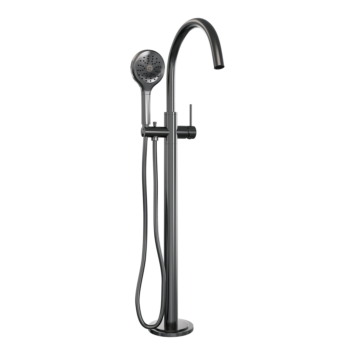 Brauer Stripe vrijstaande badmengkraan - 3-standen handdouche - Geborsteld Gunmetal PVD
