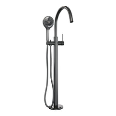 Brauer Stripe vrijstaande badmengkraan - 3-standen handdouche - Geborsteld Gunmetal PVD