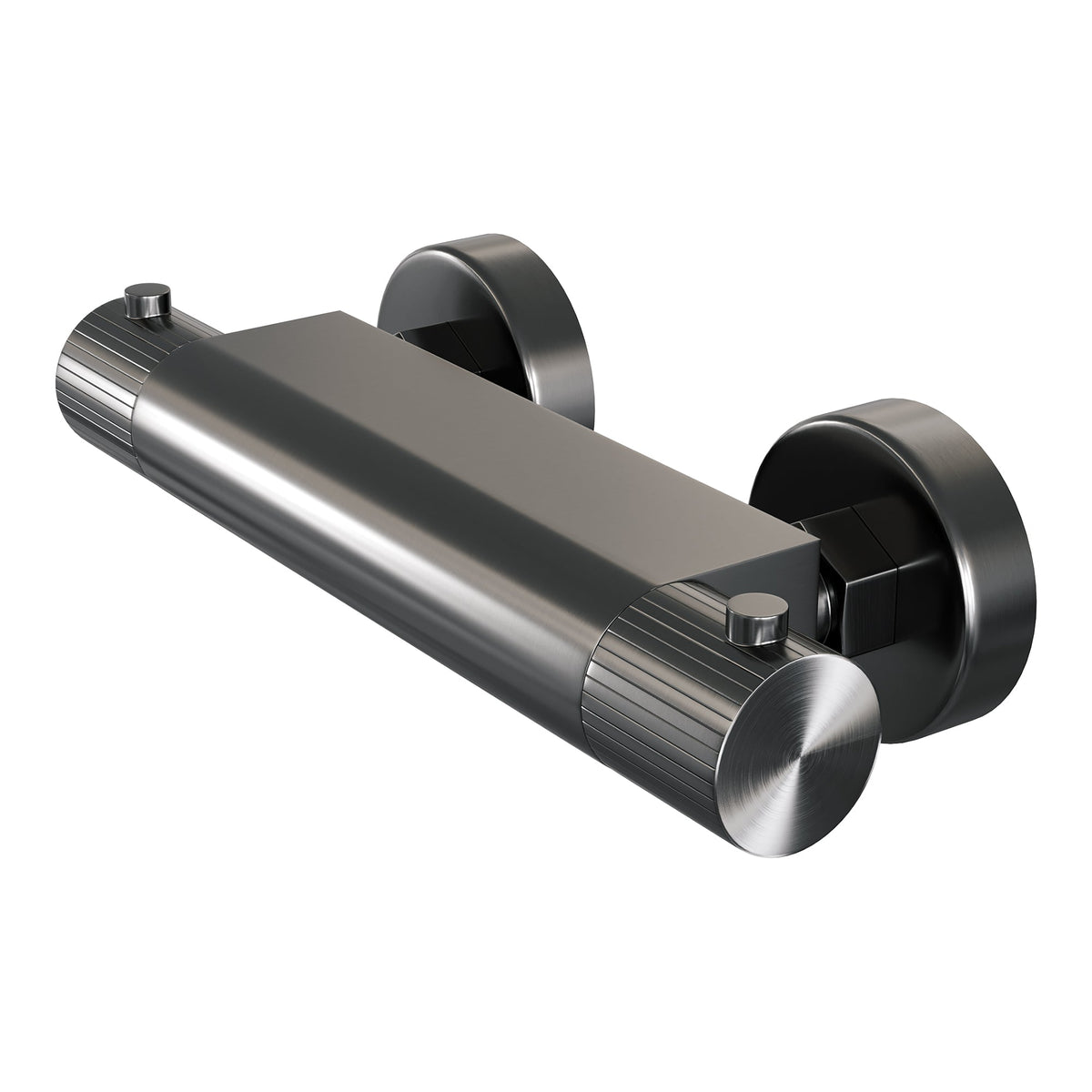 Brauer Stripe opbouw douche thermostaatkraan - Geborsteld Gunmetal PVD