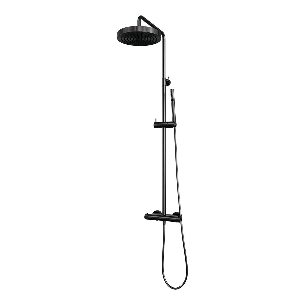 Brauer Stripe opbouw regendoucheset - staafhanddouche - Geborsteld Gunmetal PVD