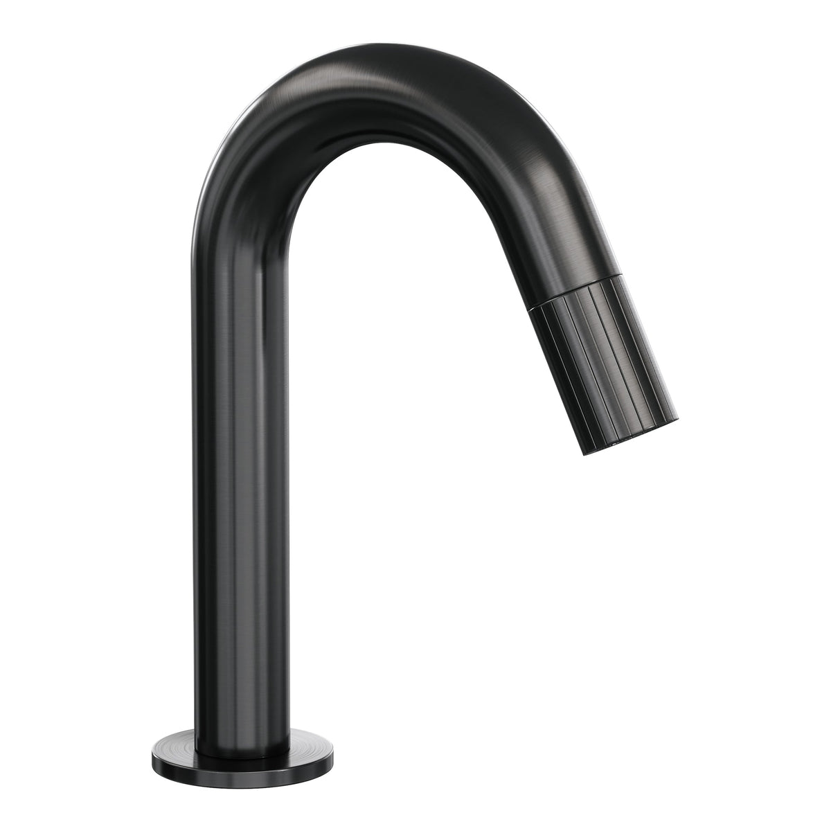 Brauer Stripe fonteinkraan met gebogen uitloop - Geborsteld Gunmetal PVD