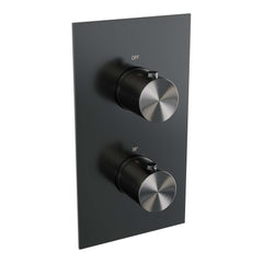 Brauer Edition inbouwthermostaat 3-weg met omstel Geborsteld Gunmetal PVD