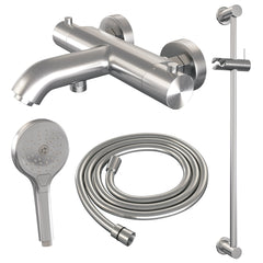 Brauer Edition badthermostaat Glijstangset - 3 standen handdouche - geborsteld RVS PVD