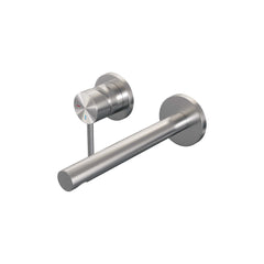 Brauer Edition inbouw wastafelkraan - rechte uitloop - rozetten - hendel links - Geborsteld RVS PVD - 5-NG-083-S2-65