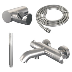 Brauer Carving badthermostaat met badset - staafhanddouche - chroom