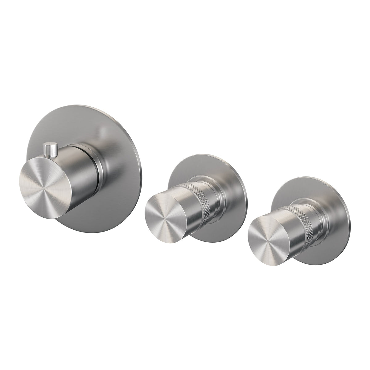 Brauer Edition inbouwthermostaat met 2 stopkranen geborsteld RVS PVD