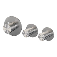 Brauer Edition inbouwthermostaat met 2 stopkranen geborsteld RVS PVD