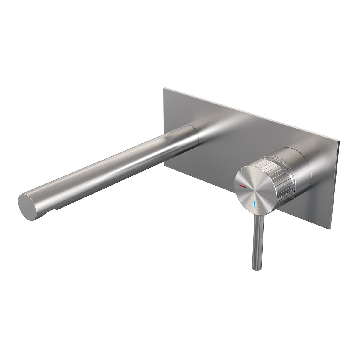 Brauer Stripe inbouw wastafelkraan - rechte uitloop - achterplaat - hendel 1 rechts - geborsteld RVS PVD