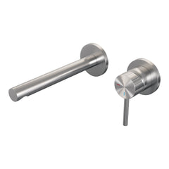 Brauer Stripe inbouw wastafelkraan - rechte uitloop - rozetten - hendel 1 rechts - geborsteld RVS PVD