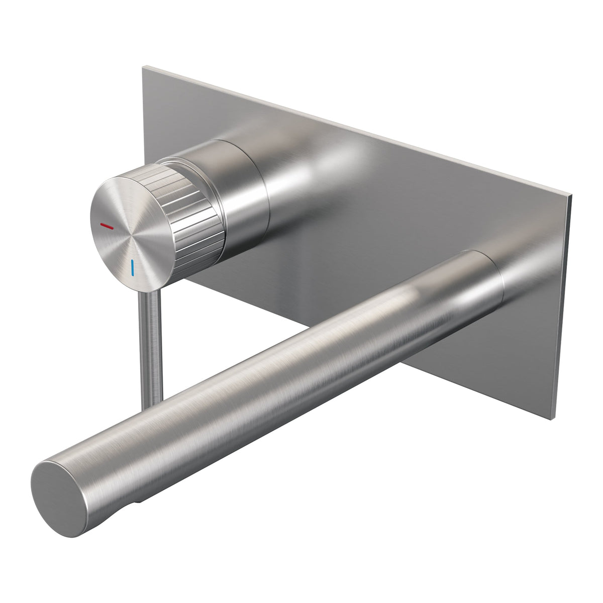 Brauer Stripe inbouw wastafelkraan - rechte uitloop - achterplaat - hendel 1 links - geborsteld RVS PVD