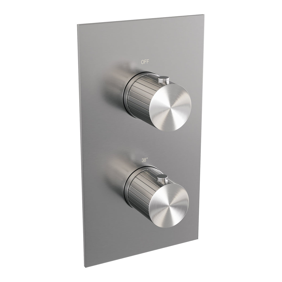 Brauer Stripe 3-weg inbouwthermostaat rechthoekig - geborsteld RVS PVD