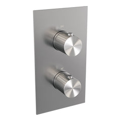 Brauer Stripe 3-weg inbouwthermostaat rechthoekig - geborsteld RVS PVD