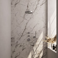 Brauer Stripe inbouw regendoucheset met 2 stopkranen - gebogen wandarm - staafhanddouche - wandhouder - geborsteld RVS PVD