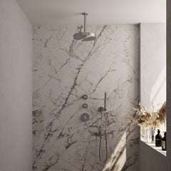 Brauer Stripe inbouw regendoucheset met 2 stopkranen  - 20cm plafondbuis - staafhanddouche - wandhouder - geborsteld RVS PVD