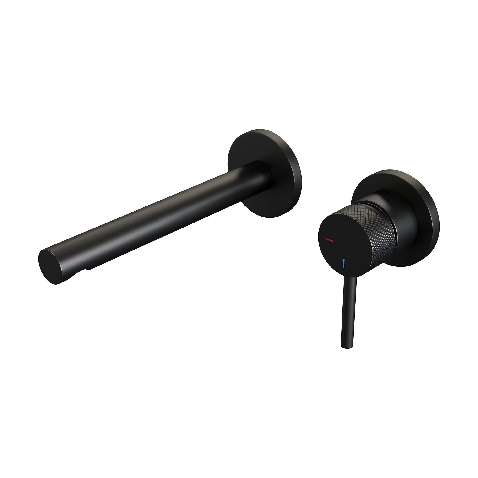 Brauer Carving inbouw wastafelkraan - rechte uitloop - rozetten - hendel rechts - Geborsteld Gunmetal PVD -  5-GM-004-S6-65
