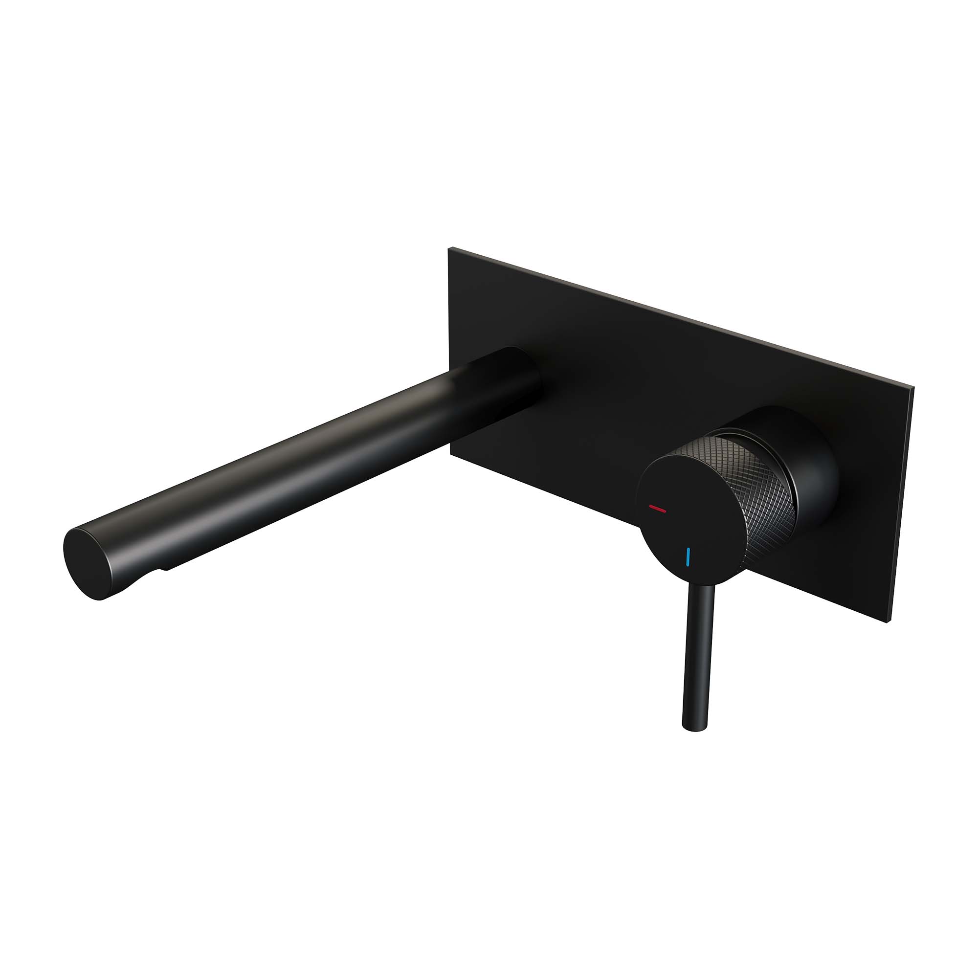 Brauer Carving inbouw wastafelkraan - rechte uitloop - achterplaat - hendel rechts - Geborsteld Koper PVD - 5-GK-004-S6