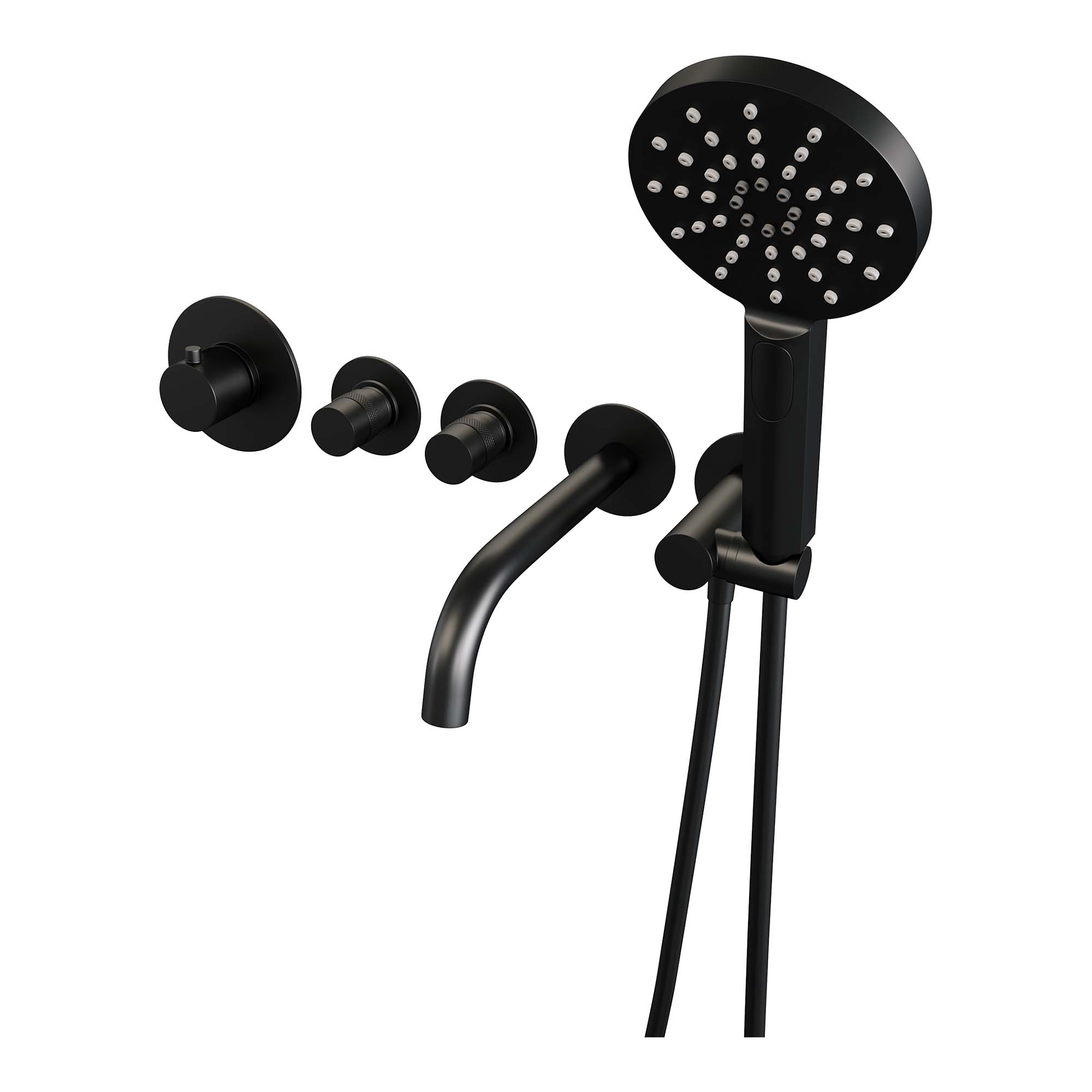 Brauer Brushed Edition inbouw badthermostaat met uitloop - 3-standen handdouche - Geborsteld RVS PVD - 5-NG-023