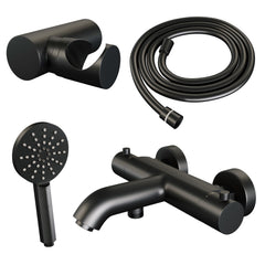 Brauer Edition badthermostaat met badset - 3 standen handdouche - Mat Zwart