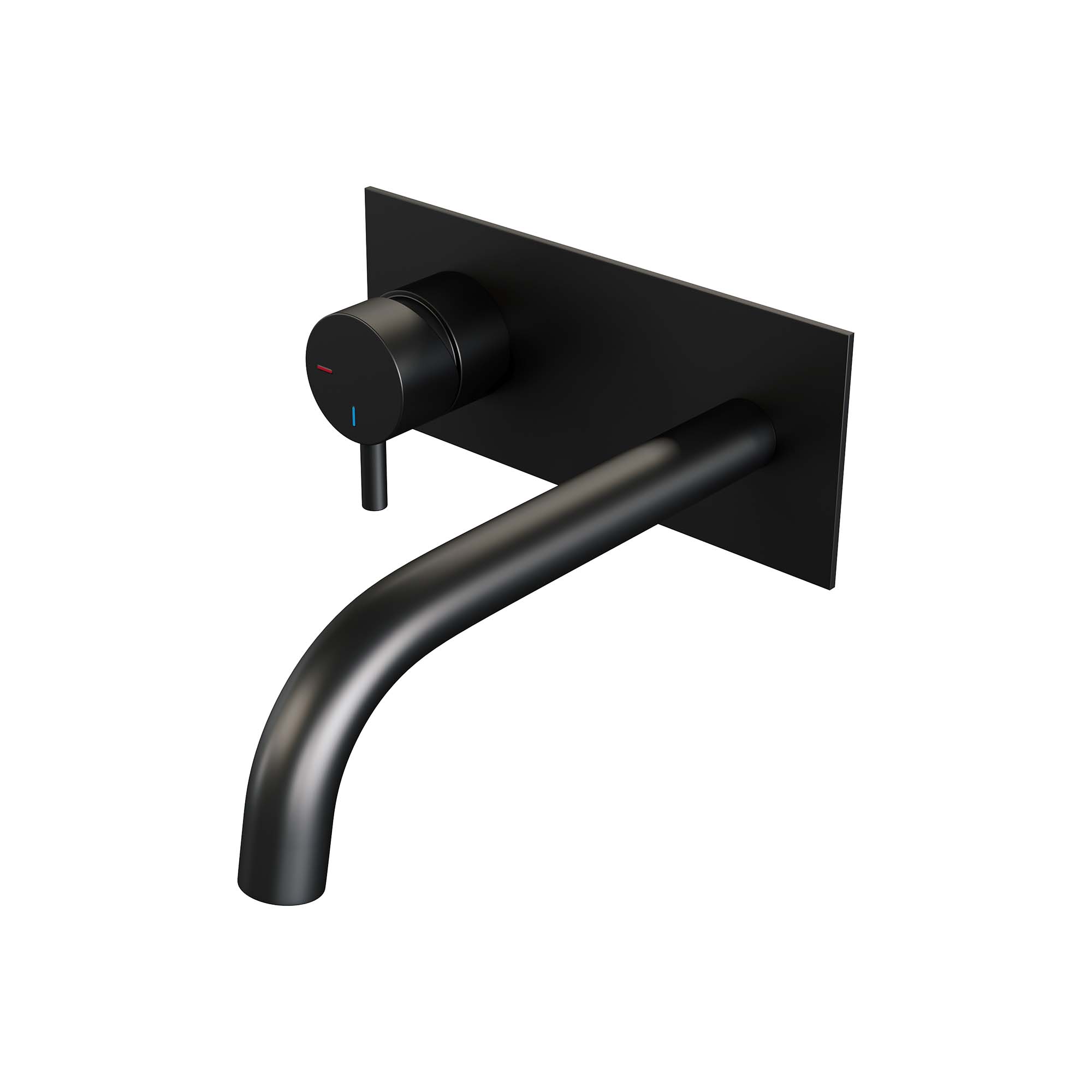 Brauer Edition inbouw wastafelkraan - gebogen uitloop - achterplaat - hendel links - chroom - 5-CE-083-B5