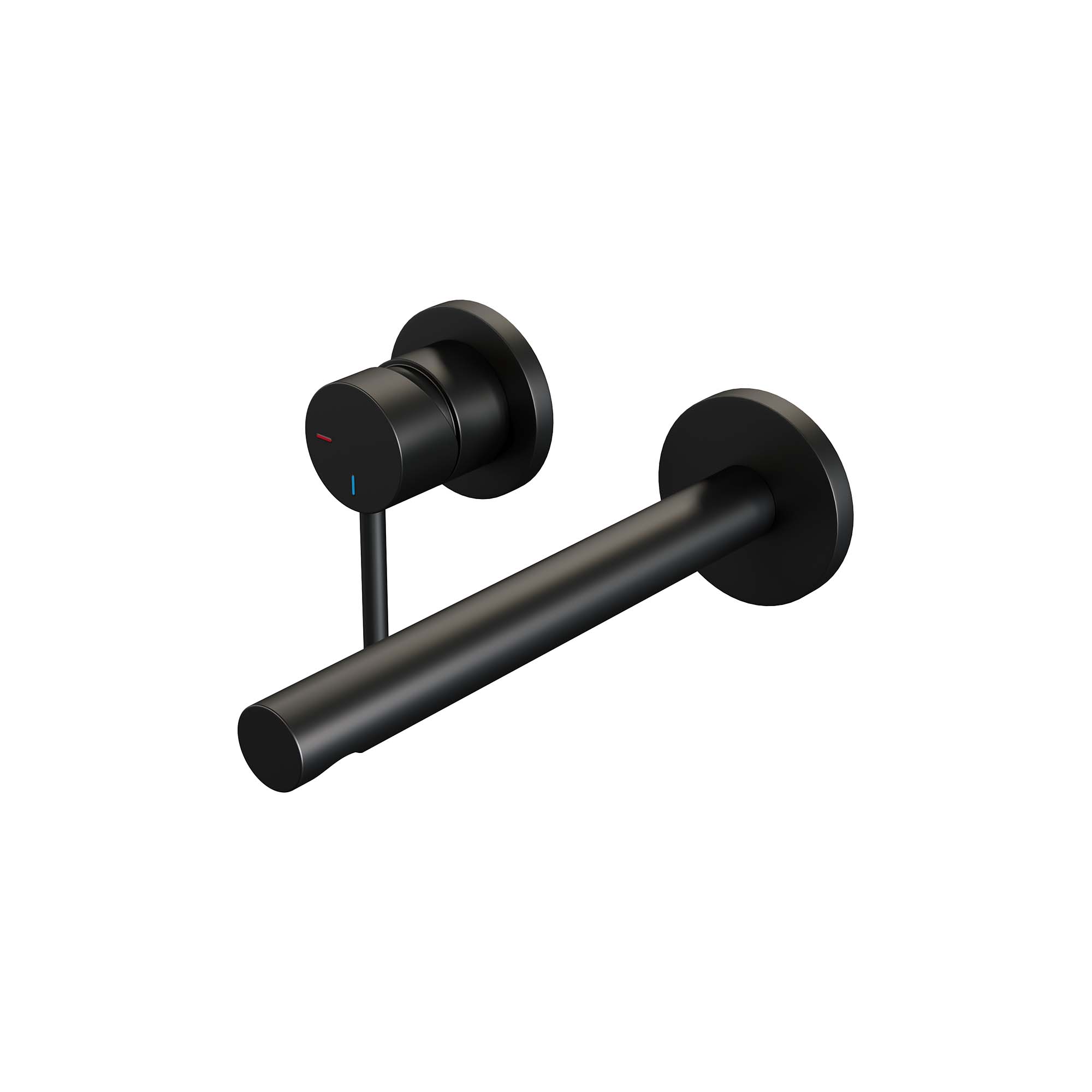 Brauer Edition inbouw wastafelkraan - rechte uitloop - rozetten - hendel links - Geborsteld Gunmetal PVD -  5-GM-083-S2-65