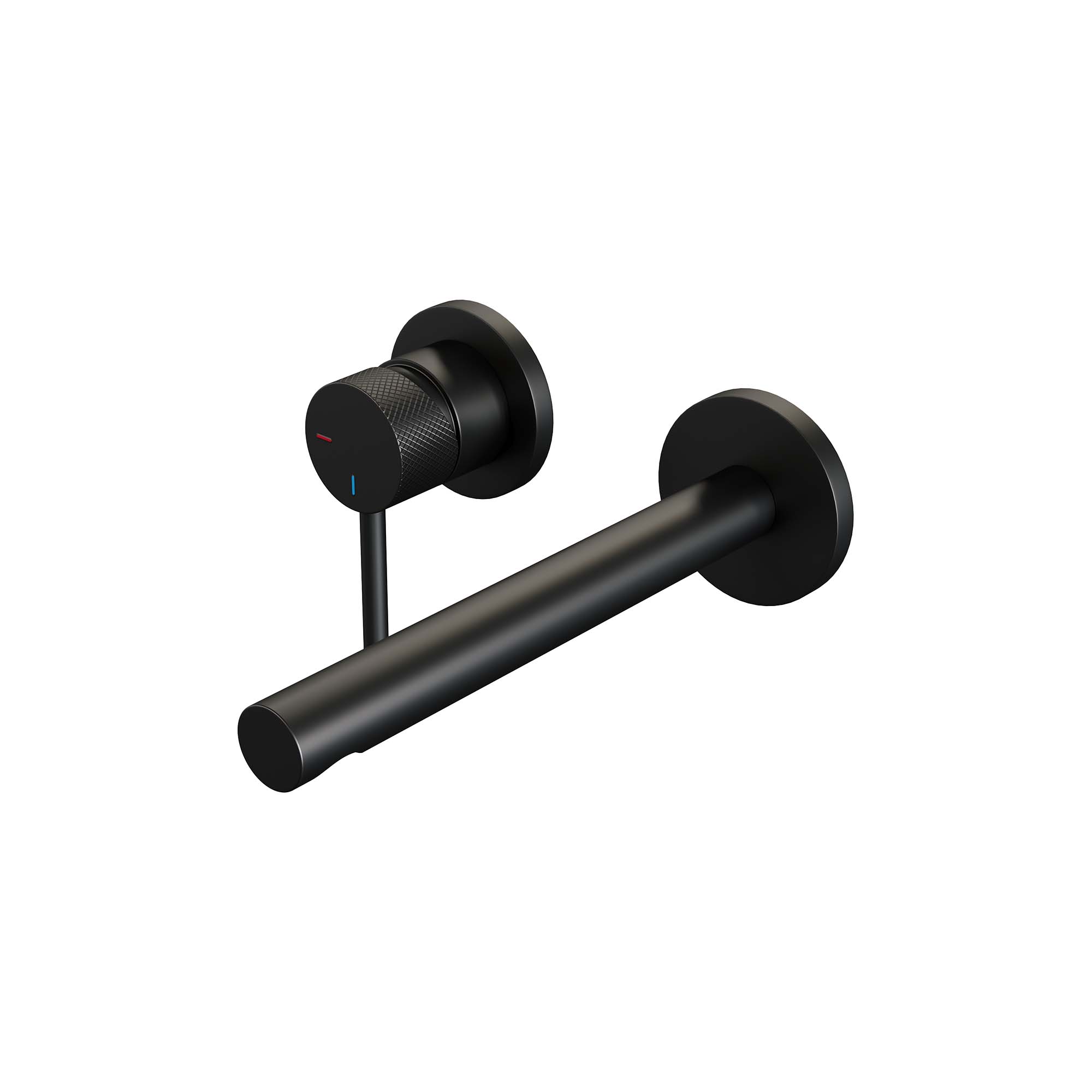 Brauer Carving inbouw wastafelkraan - rechte uitloop - rozetten - hendel links - Geborsteld RVS PVD - 5-NG-083-S6-65